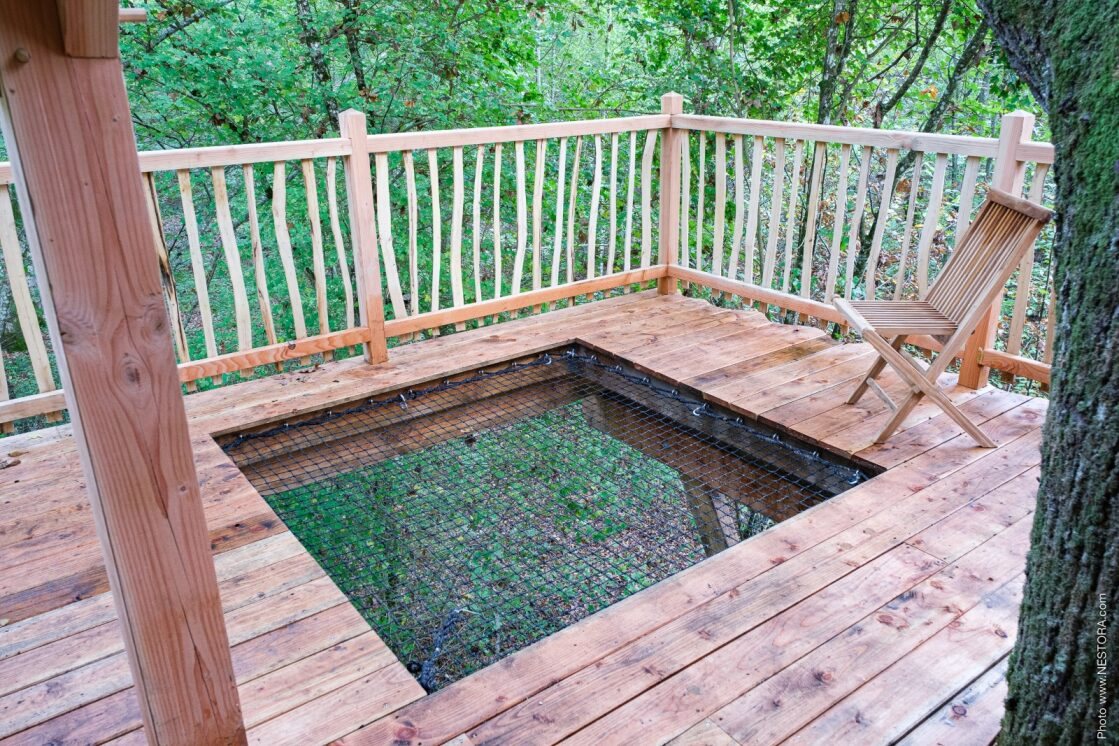 Cabanes des Blots séjour insolite proche Paris Cabane du Grand Chêne Filet suspendu 2